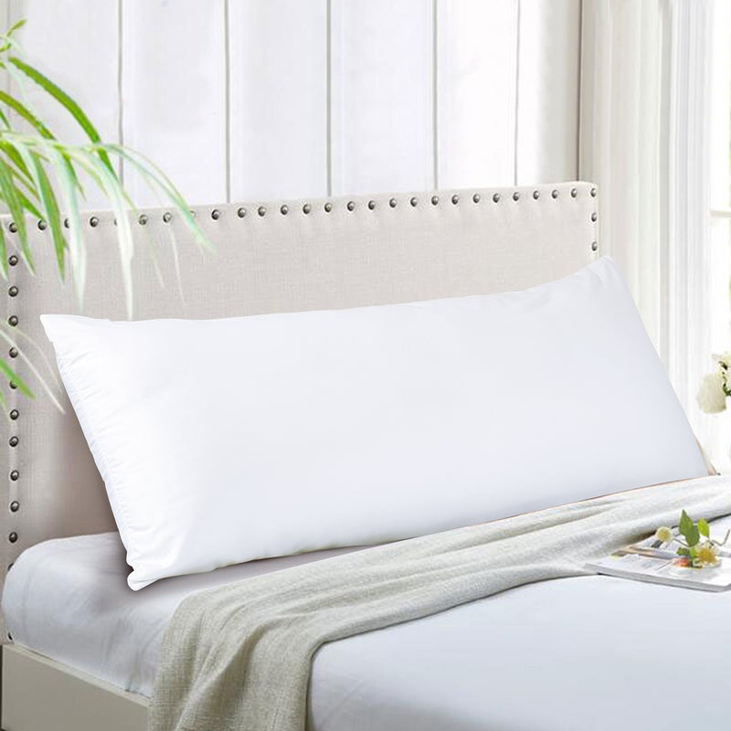 EVOLIVE غطاء وسادة جسم من الألياف الدقيقة فائقة النعومة Evolive 21"x54" مع إغلاق بسحاب مخفي (غطاء وسادة جسم 21"x54"، أبيض) - Image 2